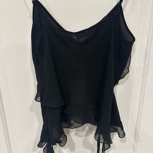 Aritzia Black Ruffled Chiffon Women's Top